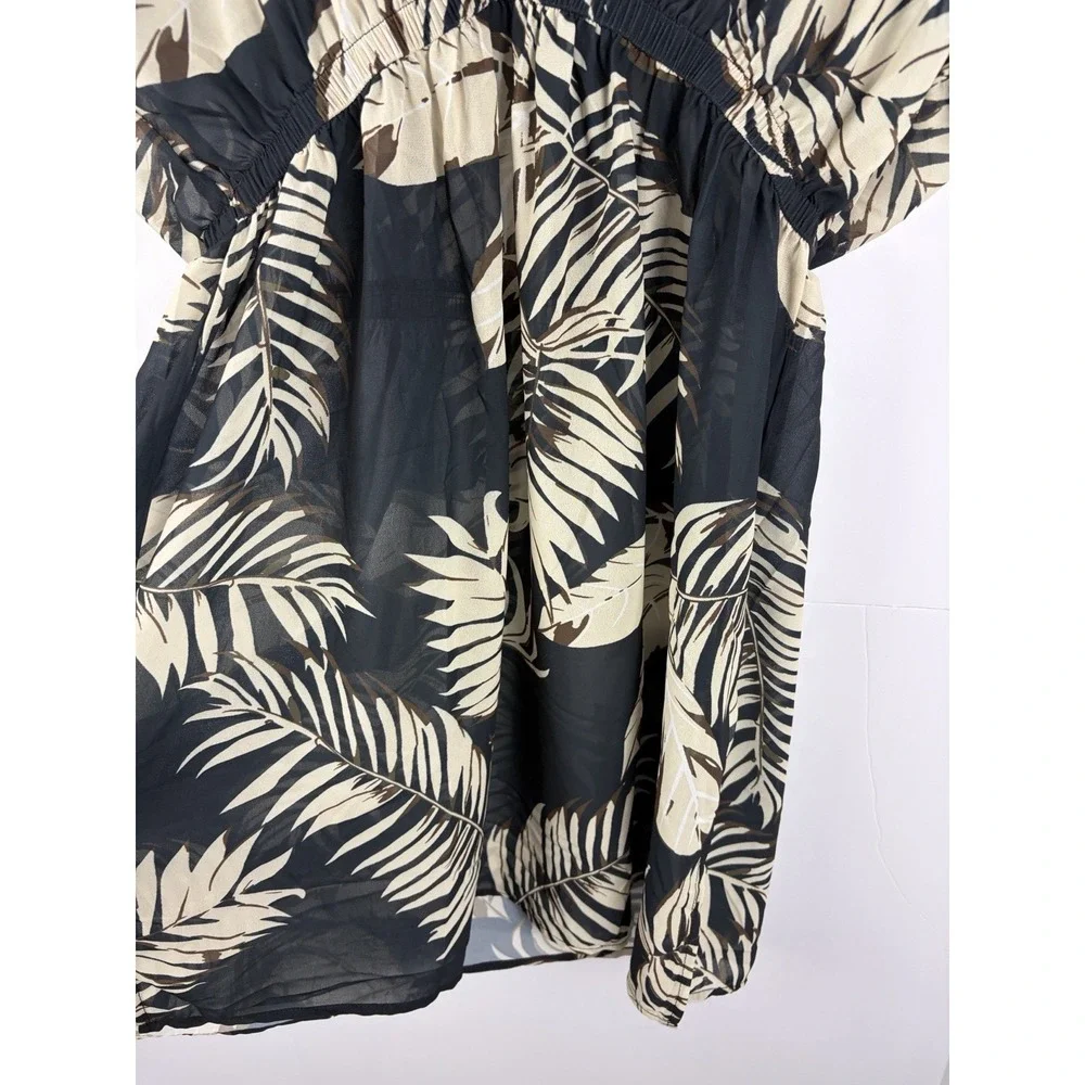 Cupshe Tropical Palm Cover Up Dress Medium NWT Leaf Beach Resort Swim Coverup